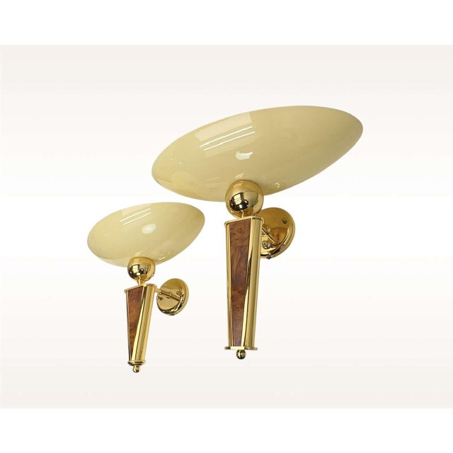 A set of fantastic Art Deco Style wall lights in the style of Milo Baughman. Very luxurious and attractive design, made...