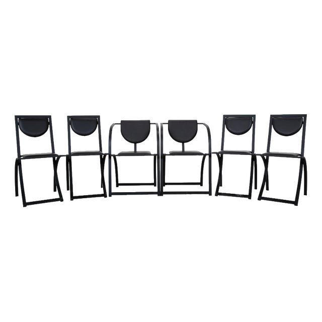 Black Leather Cosinus Chairs from KFF, Set of 6 For Sale