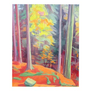 Alfred (Fredi) Schneider, Autumn Forest, 1980s, Oil Painting on Canvas, Framed For Sale