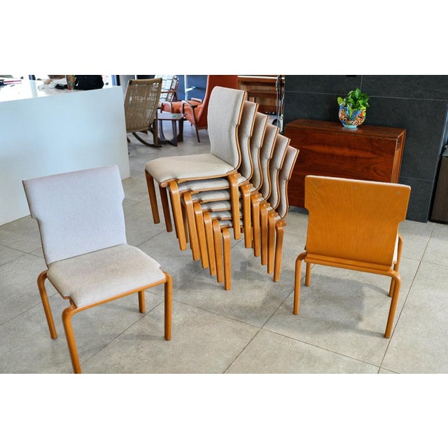 1970s Sanders Int. Stacking MCM Dining Chairs 22 Available For Sale - Image 4 of 12