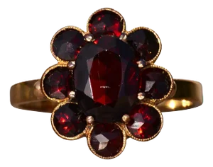 The St Augustine: Bohemian Rose Cut Garnet Ring in Yellow Gold