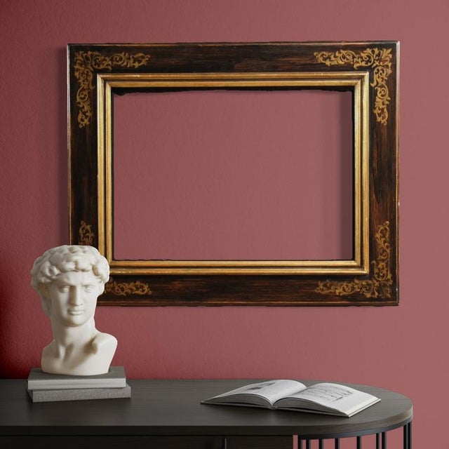 Vintage Tuscan Painted and Gilded Wood Frame, 1970 For Sale - Image 10 of 12