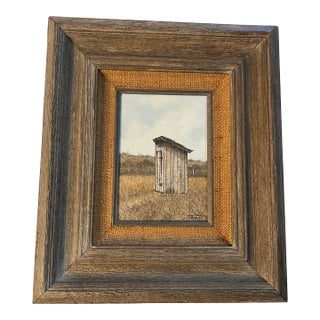 Allan Nance 1980 the Out Back the Vanishing American Scene Acrylic on Board Painting For Sale