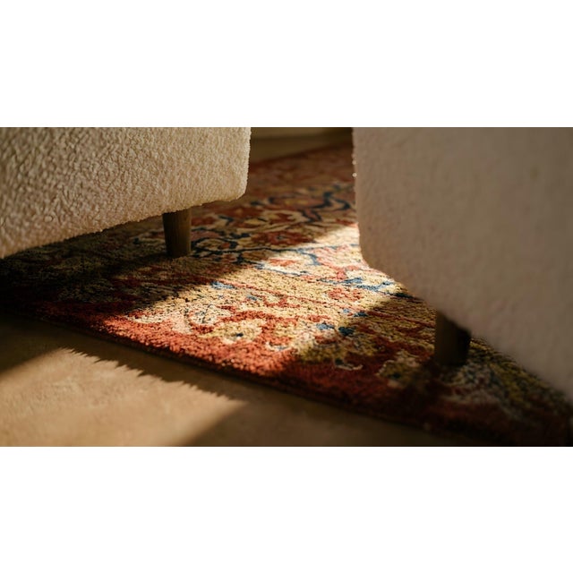 1920s Pink Rose Geometric Antique Irish Donegal Arts & Crafts Rug 10'8" X 13'3" Handknotted Wool Carpet For Sale - Image 10 of 10