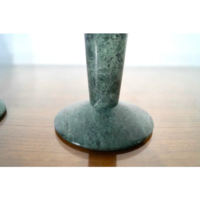 1980’s Post-Modern Memphis Style Marble & Lucite Candleholders - a Pair For Sale - Image 10 of 12