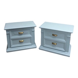 Vintage Stanley Blue Nightstands - a Pair For Sale