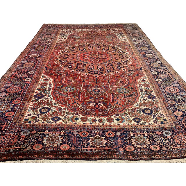 Vintage Heriz Rug 8ft 2in X 12ft For Sale - Image 9 of 11