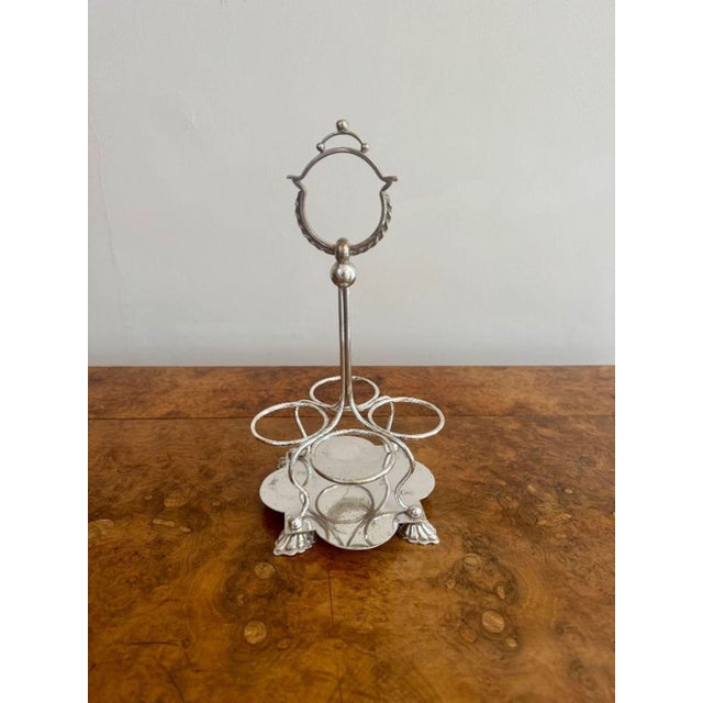 Silver Antique Edwardian Silver-Plated Cruet Set, 1900s, Set of 5 For Sale - Image 8 of 9