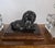 19th Century 19th Century Olive Wood Twin Inkwell Standish with Bronze Lion Dog For Sale - Image 5 of 18