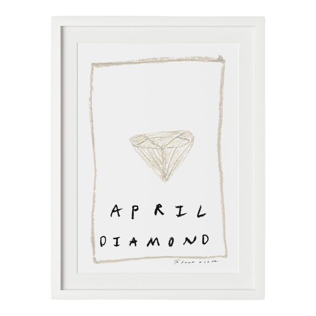 April Diamond Birthstone Print by Tatiana Alida in White Frame For Sale