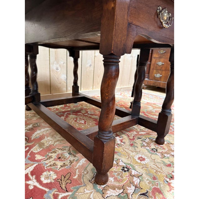 Antique Dining Table in Oak, 1890s For Sale - Image 5 of 10