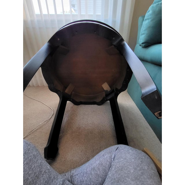 Century Furniture Mid 20th Century Century Ebonized Pagoda End Table With Chinese Horse Leg & Burl Inlay Chin-Hua Collection For Sale - Image 4 of 4