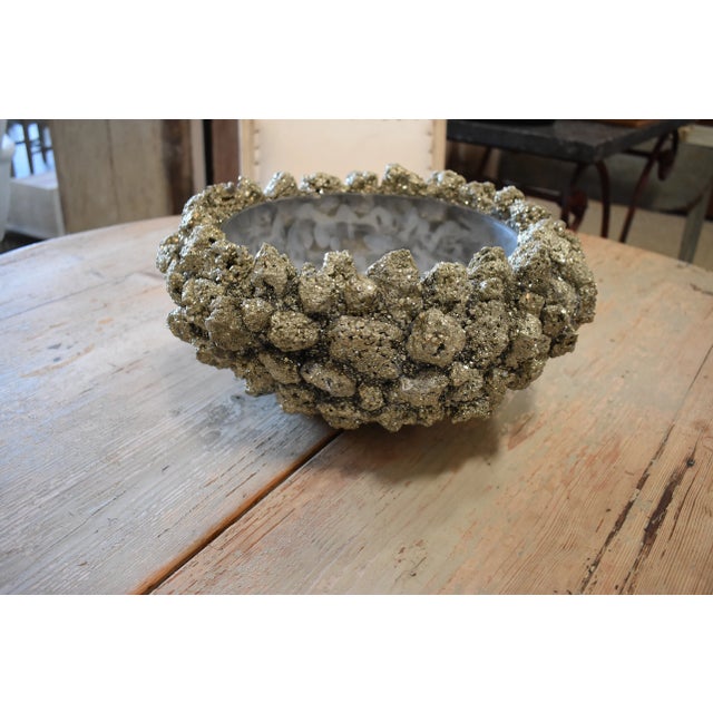 Beautiful artist hand made Pyrite crystal bowl to add wow factor to any decor. Katherine McCoy Designs