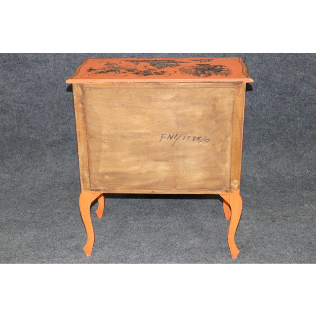 Chinoiserie Unique Design Petitie Chinoiserie Style Italian Painted Commode For Sale - Image 3 of 15