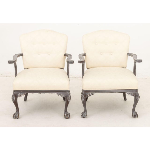 Modern Painted Wood Armchairs, Pair For Sale - Image 4 of 7