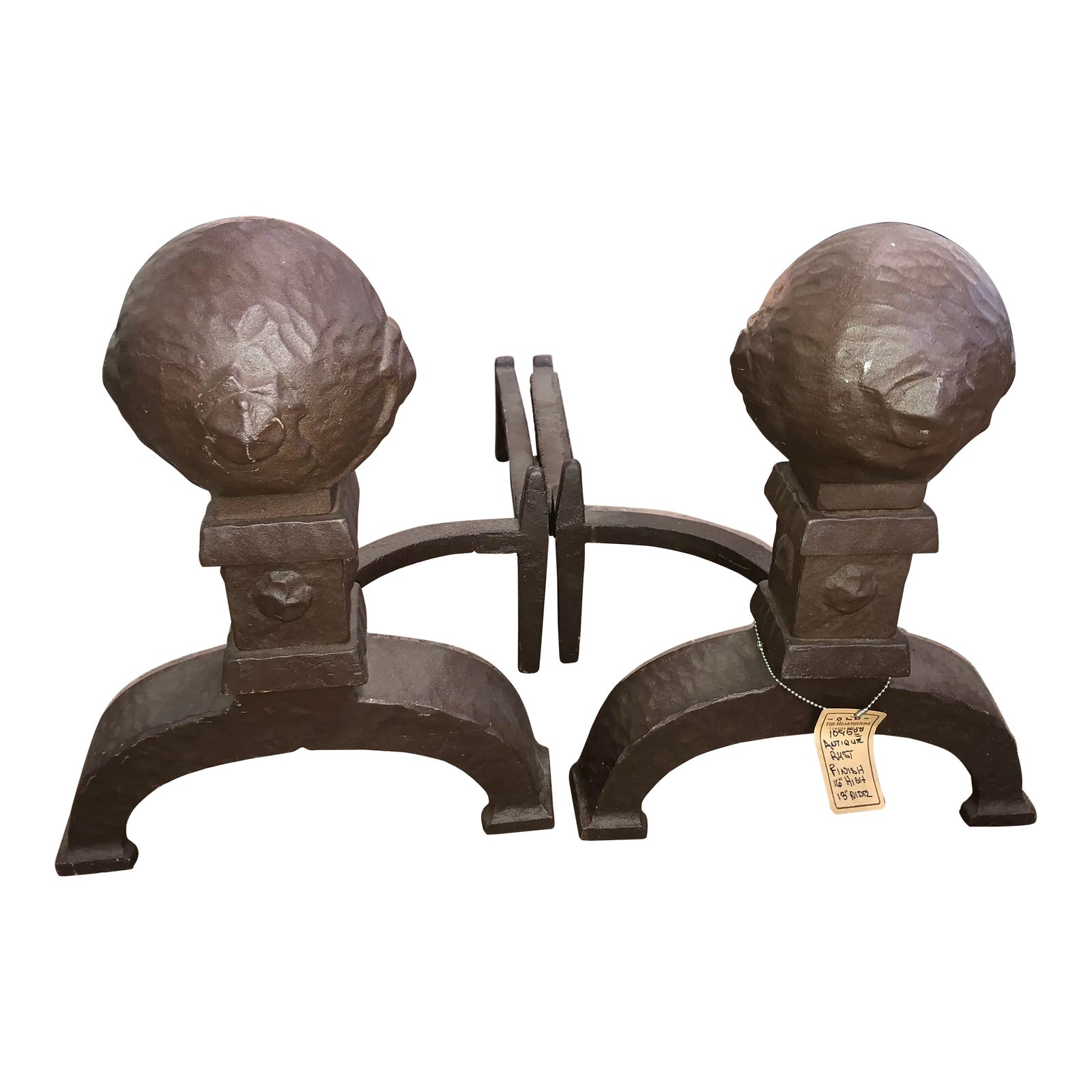 Late 20th Century Cannonball Fireplace Andirons a Pair Chairish