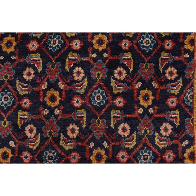 Mahal Runner 3’10” X 10’4” Blue Wool Vintage Tribal Hand-Knotted Oriental Rug For Sale - Image 9 of 14