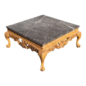 Late 19th Century Ornate Italian Carved Marble Coffee Table
