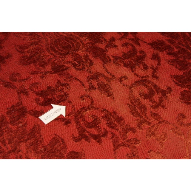 Red Georgian Style Pair of Wingback Armchairs and Ottoman For Sale - Image 8 of 18