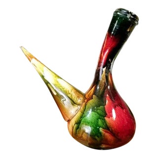 Late 20th Century Spanish Handblown Glass Porrón Wine Decanter For Sale