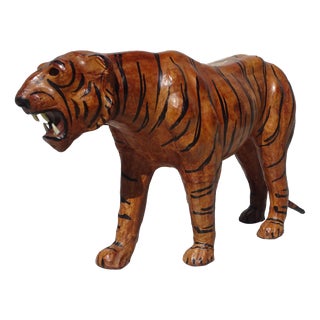 Vintage Leather Tiger, 1960s For Sale