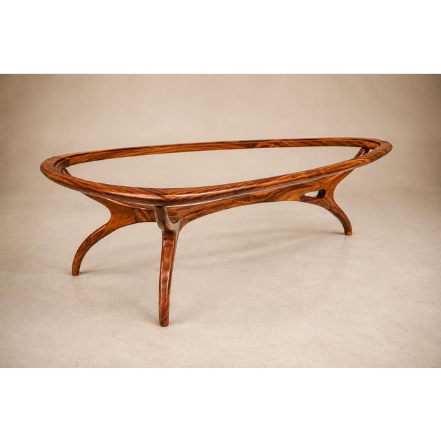 Large “Egg” Coffee Table in Caviúna Wood & Glass by Giuseppe Scapinelli, Brazil, 1950s For Sale - Image 17 of 18