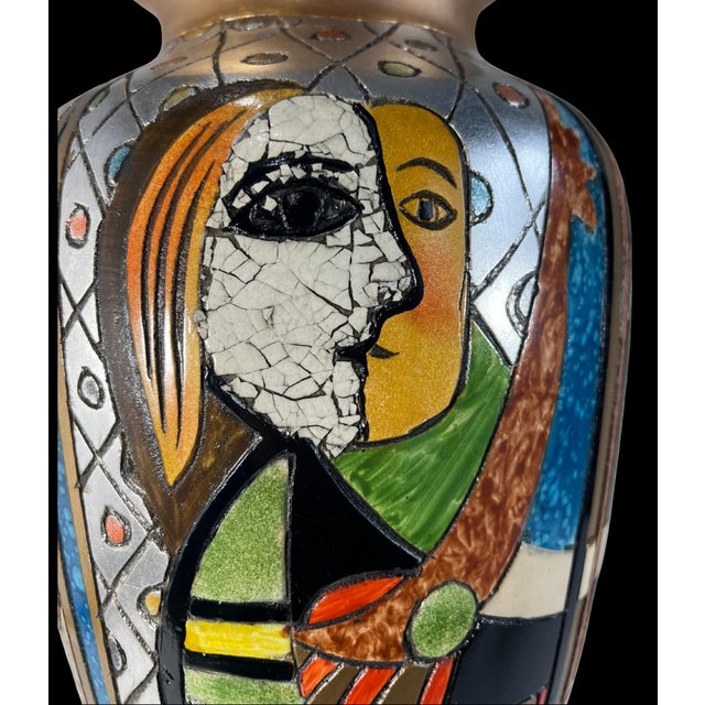 19 In. Tall Vintage Alexander Kalifano Picasso Inspired Vase Two Distinct Abstract Human Profiles. For Sale - Image 9 of 17