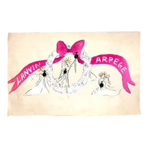 Lanvin of Paris Original Advertising Watercolor Christmas Artwork