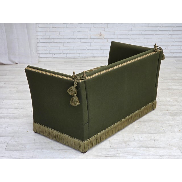 Danish 2-Seater Drop-Arm Spanish Sofa in Furniture Wool, 1970s For Sale - Image 16 of 18