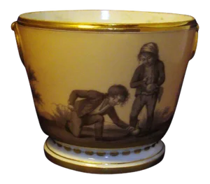 18th Century French Empire Dihl et Guerhard Old Paris Porcelain Urn Shape Cachepot Vase