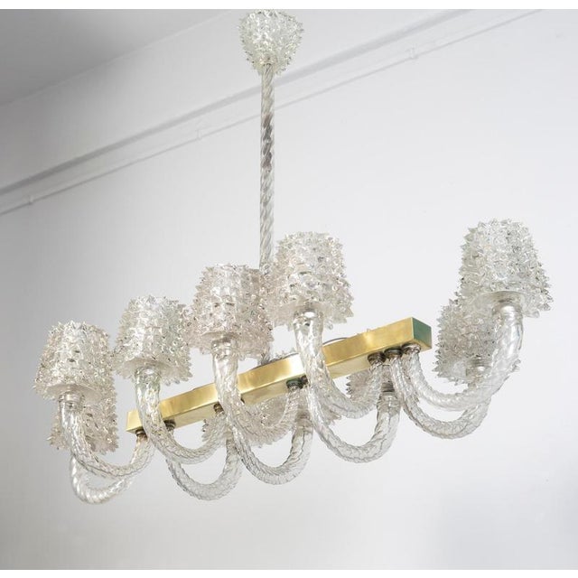 Vintage Art Deco Murano Glass Chandelier by Ercole Barovier, 1940 For Sale - Image 9 of 11