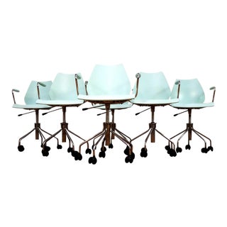 1990s Vintage Vico Magistretti Kartell Maui Italian Armchairs - Set of 6 For Sale