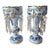 Antique Moser Glass Lusters: Bohemian Glass, White Cut-to-Blue, Hand-Painted For Sale