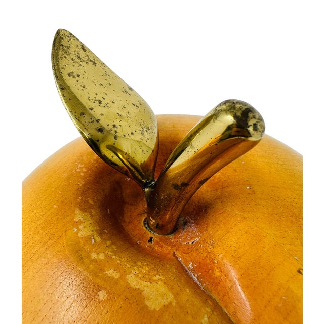 Colossal 10.5" Vintage 1970s Hand-Carved Wood Peach Sculpture - Costa Rica For Sale In Tampa - Image 6 of 10