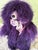 Purple Purple Mongolian Lamb Fur Large Collectible Teddy Bear by Bear Mountain Artist Kathy Bindert For Sale - Image 8 of 8
