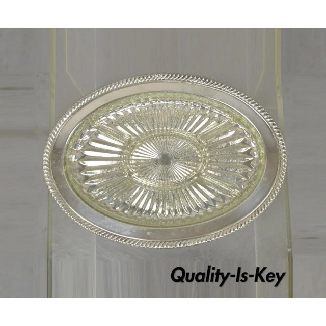 Vintage English Regency Style Silver Plated 12" Oval Serving Dish Platter For Sale - Image 13 of 13