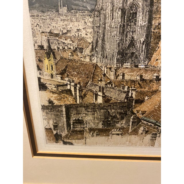 Mid 20th Century Josef Eidenberger "St. Stephen's Cathedral" Vienna, Austria Etching, Signed For Sale - Image 11 of 14