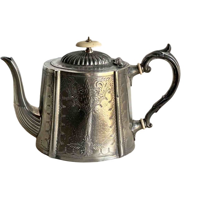 19th Century Victorian Britannia Silver Plated Teapot from EPBM, Sheffield, 1890s For Sale