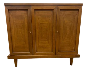 Vintage Mid-Century American of Martinsville Walnut Storage Cabinet Chest