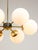 Mid-Century Modern Vintage Italian Six-Arm Sputnik Chandelier with Opaline Shades For Sale - Image 3 of 18