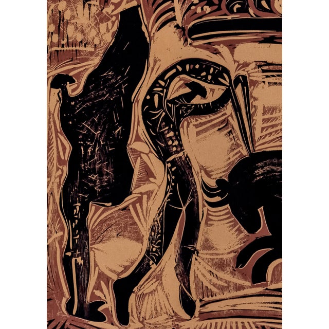 Abstract 1962 Pablo Picasso Linocut Engraving "The Banderillas" (Large) For Sale - Image 3 of 8