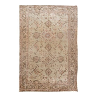 Antique Turkish Ivory Anatolian Oushak Rug 9'10 X 14' For Sale