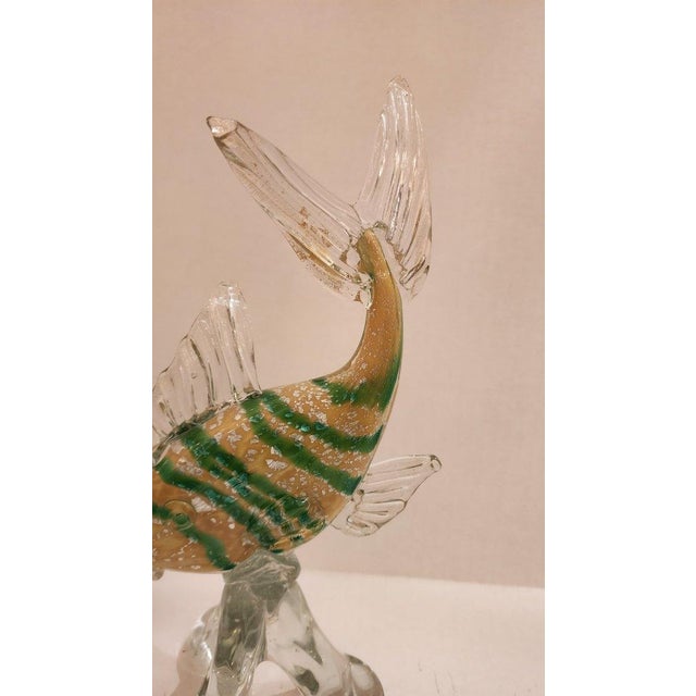 Mid 20th Century Murano Style Art Glass Fish Sculpture For Sale - Image 4 of 9