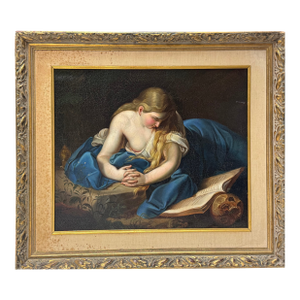 19th Century Oil on Canvas Painting of a Reclining Lady