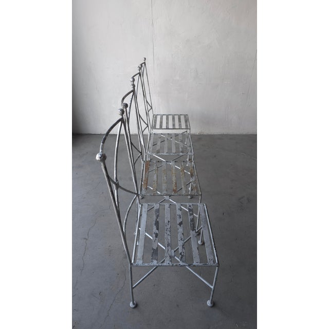 1950s Set of 4 Vintage Industrial Iron Garden Patio Dining Chairs For Sale - Image 5 of 10