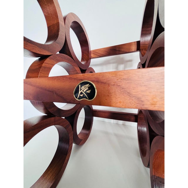 Wood 1960s Mid-Century Kustom Kraft Walnut Wine Bottle Rack For Sale - Image 7 of 7