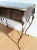 Vintage Small Black Rust Scrolled Iron Legs Wood Vanity, Desk For Sale In West Palm - Image 6 of 10