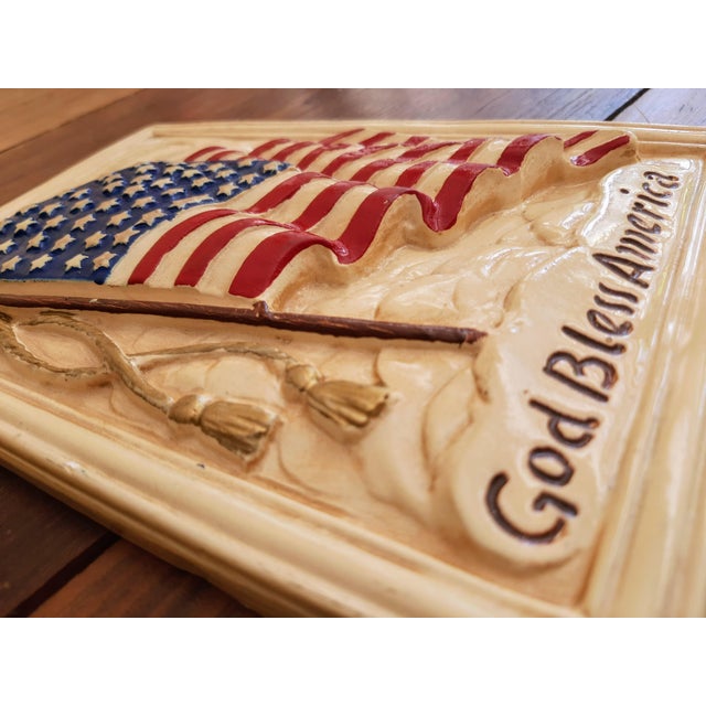 Old Americana patriotic collectibles are so hard to find! This piece appears to be made of plaster, possibly chalkware,...