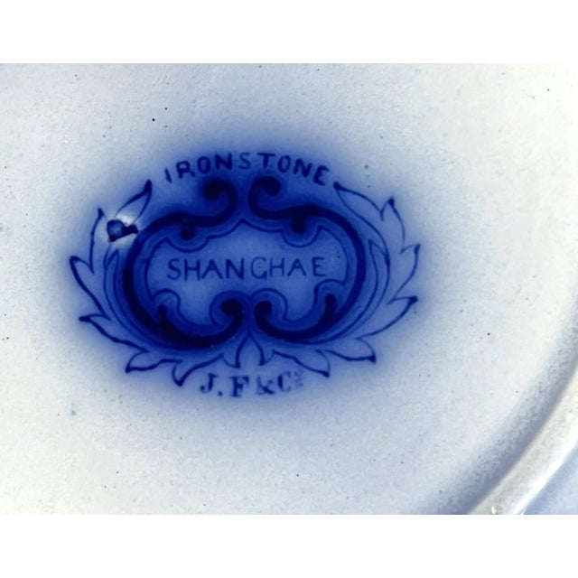 Vintage Asian Design Porcelain Blue and White Plates- Set of 3 For Sale - Image 10 of 12