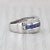 1.20ctw Blue Sapphire Diamond Ring 14k White Gold Size 6 Band For Sale In Greensboro - Image 6 of 8